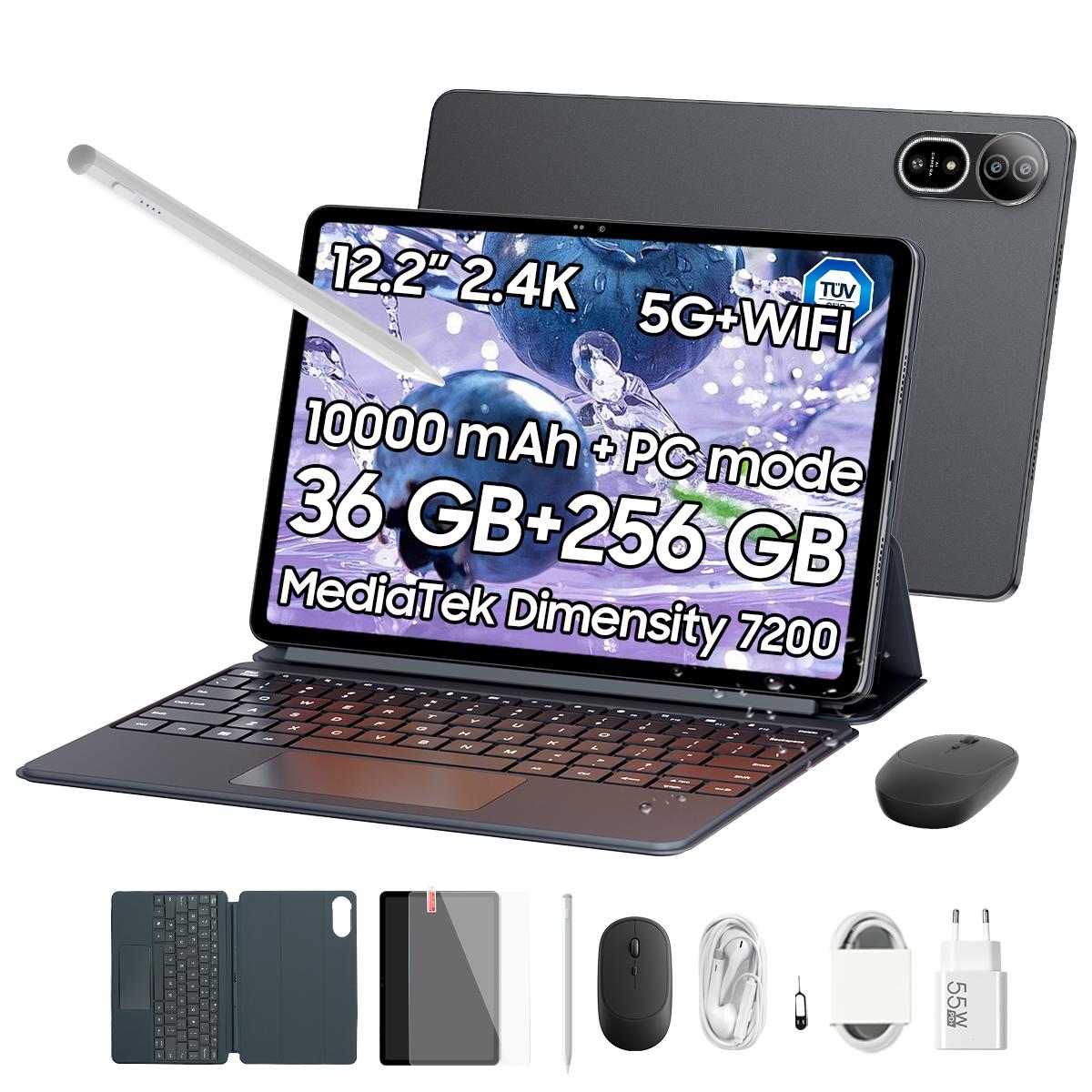 Blackview MEGA 12 5G Tablet 12,2 Zoll 120Hz 12GB RAM 256GB ROM Android 16 12GB+256 grau