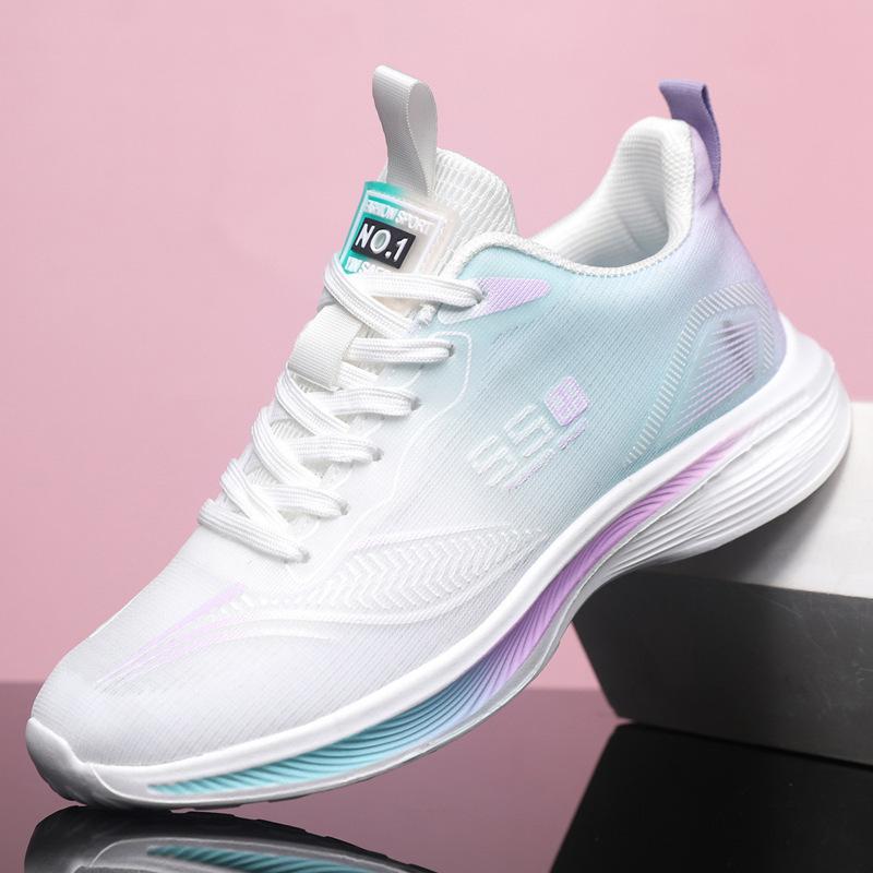 Ultraleichte Laufschuhe für Damen und Herren, Geruchshemmende Schuhe, Atmungsaktive Dynamische Schuhe, Stoßdämpfende Leichte Freizeit-Laufschuhe 40 hellgrüne