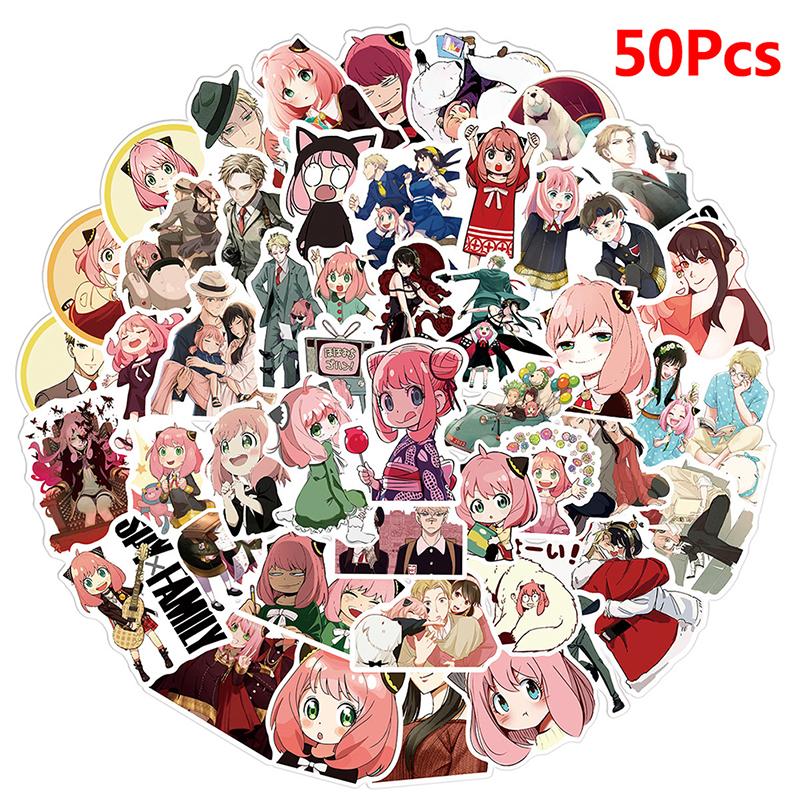 50 Stück Spy X Familie Anime Cartoon Aufkleber Gitarre Diy Aufkleber Aufkleber Kinderspielzeug