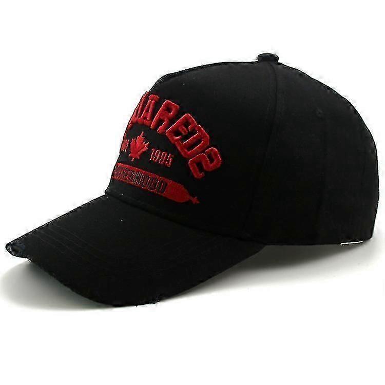 Herren Baseballkappe Baumwolle Schirmmütze Herren Freizeit Sportkappe Stickerei Buchstaben Dsquared2 Schwarz