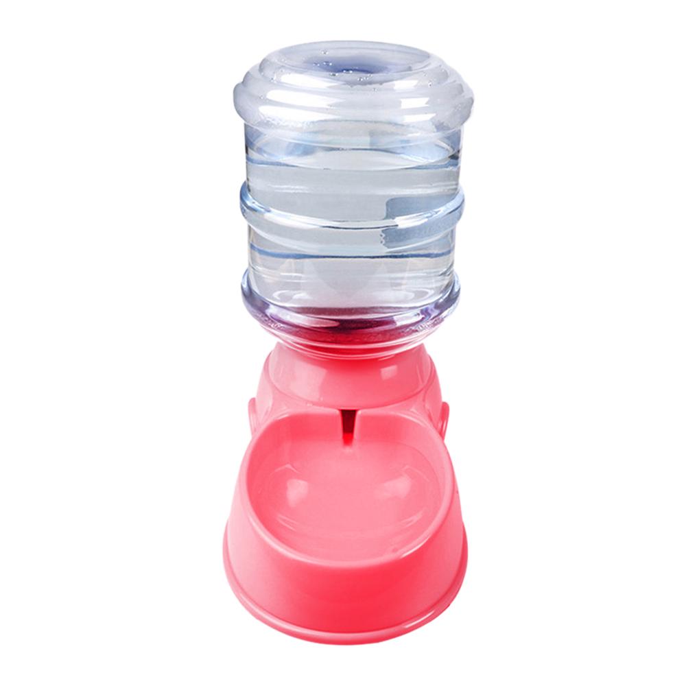 Automatischer Wasserfutterspender für Haustiere, 3,5 l, großes Fassungsvermögen, selbstausgebende Schwerkraft-Haustierfutterstation, Tränke 2 rosa