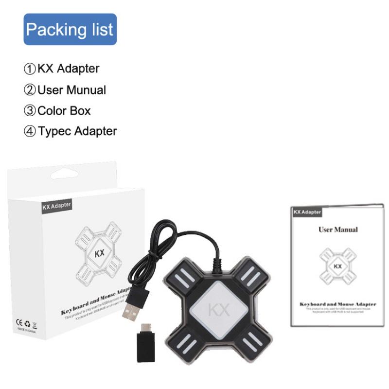KX-Konvertierungsbox Switch/Xbox/PS5/PS4/PS3-Gamecontroller zu Tastatur- und Mauscontroller-Zubehör