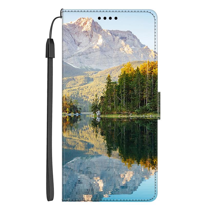 Leder Klapphüllen Für Honor 90 Lite 5G Hüllen Honor90 Portemonnaie Buch Kartenständer Schutz Bemalte Handyhüllen Für Honor 90 5G Taschen Honor 90 5G rosa