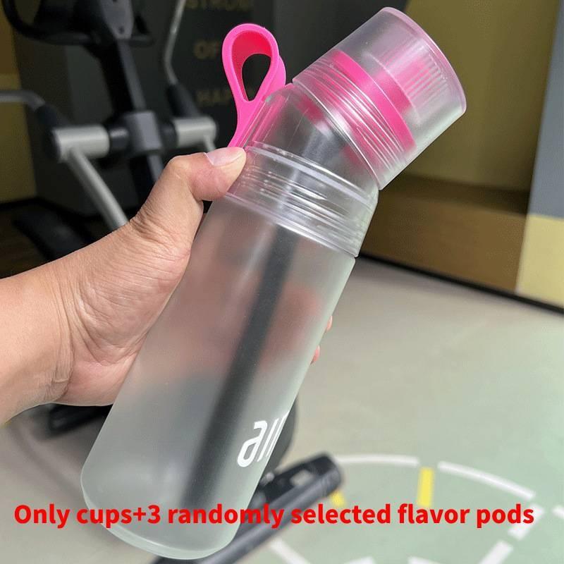 Sportlicher Wasserbecher mit großem Fassungsvermögen, Buchstabendruck und 3 Geschmacksrichtungen von Pods Bean White Pink