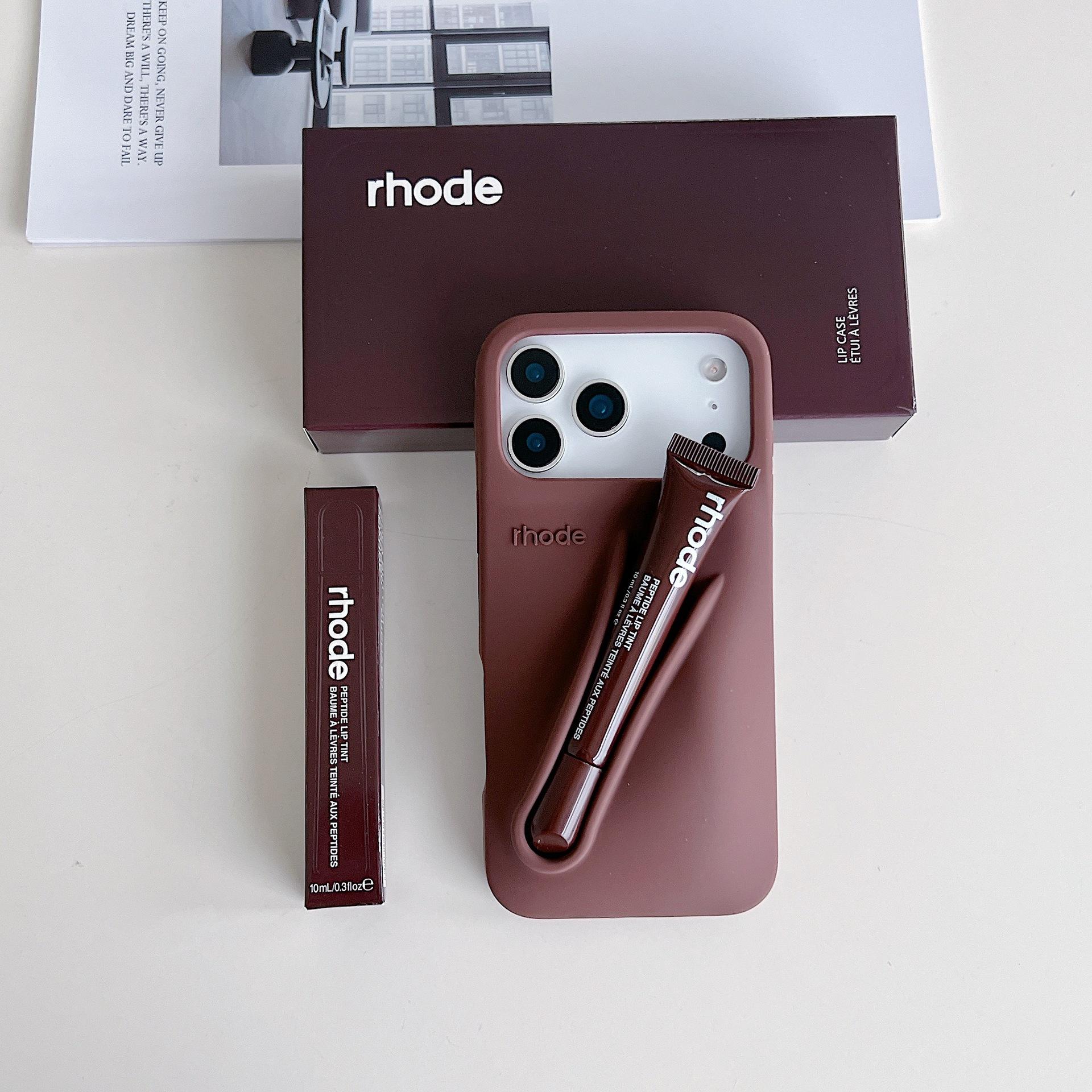 Lippenstift-inspirierte Handyhülle für Apple-Geräte Stoßfeste Weichhülle aus Silikon mit 3D-Design Tragen Sie Ihren Lippenstift 17air kaffeebraun