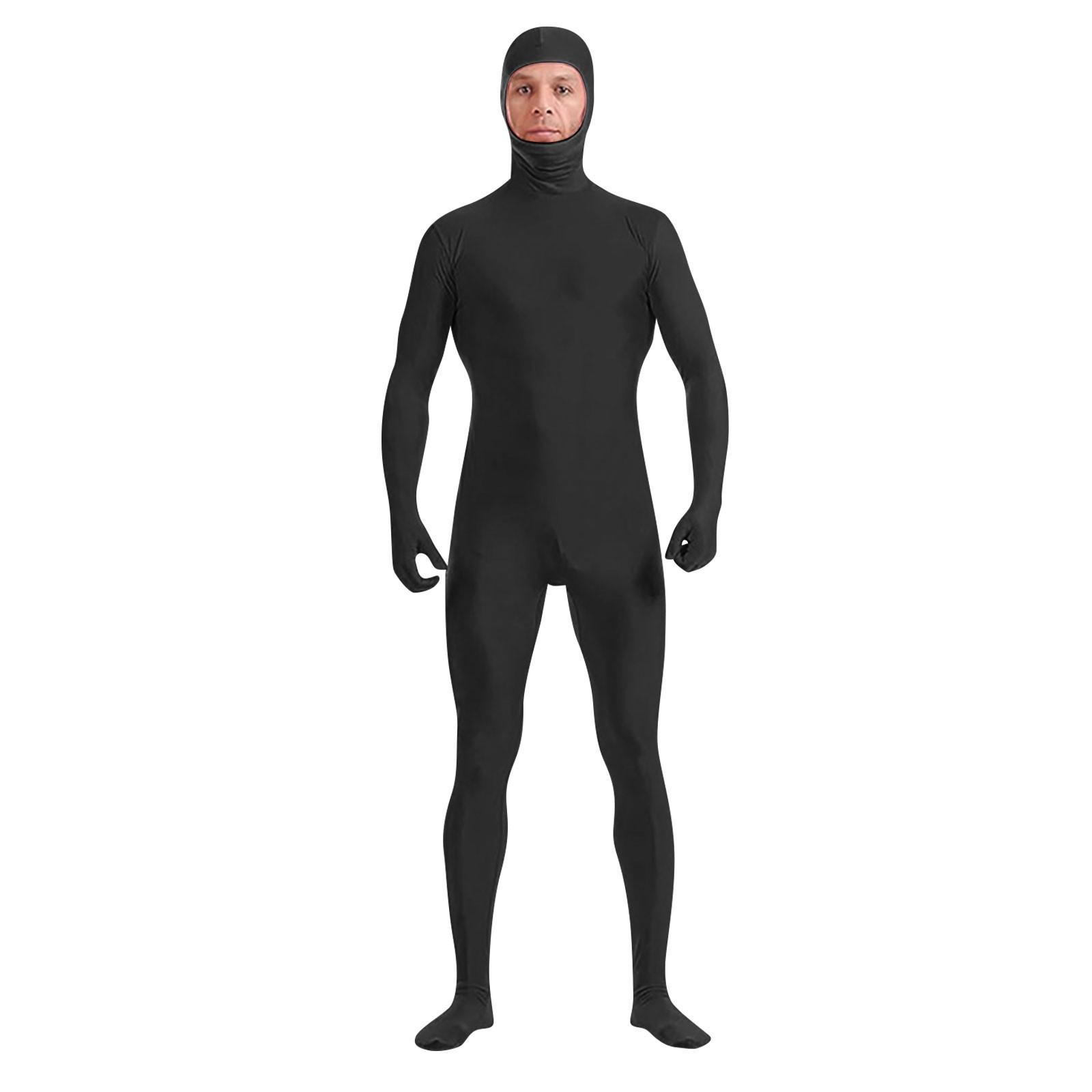 Zentai Anzug Cosplay Turnanzug Ganzkörperbody Green Screen Anzug Halloween Kostüme 170 schwarz