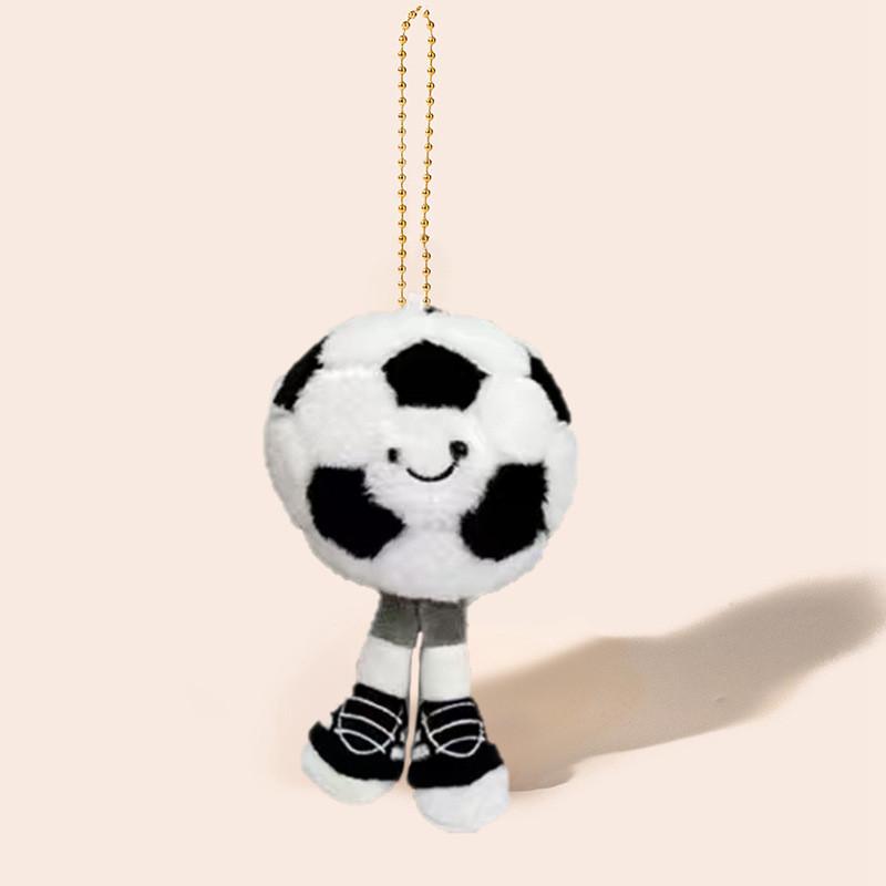 Jellyc Plüsch Sporttier Schlüsselanhänger mit PP-Baumwollfüllung für Kinderzimmerdeko Soccer