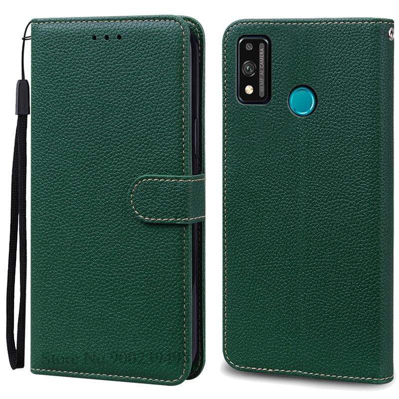Für Honor 9X Lite Hülle Leder Flip Wallet Case Für Honor 9X Lite JSN-L21 JSN-L22 JSN-L23 Hülle Honor 9 X Lite Handyhülle Fundas For Honor 9X Lite dunkelgrüne