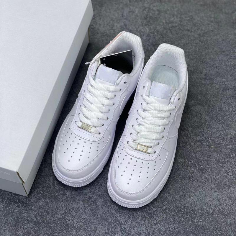 Air Force One Reinweiß Große Herrenschuhe Größe 46/47, Klassische Low-Top AF1 in Weizenfarbe. 46 weiß