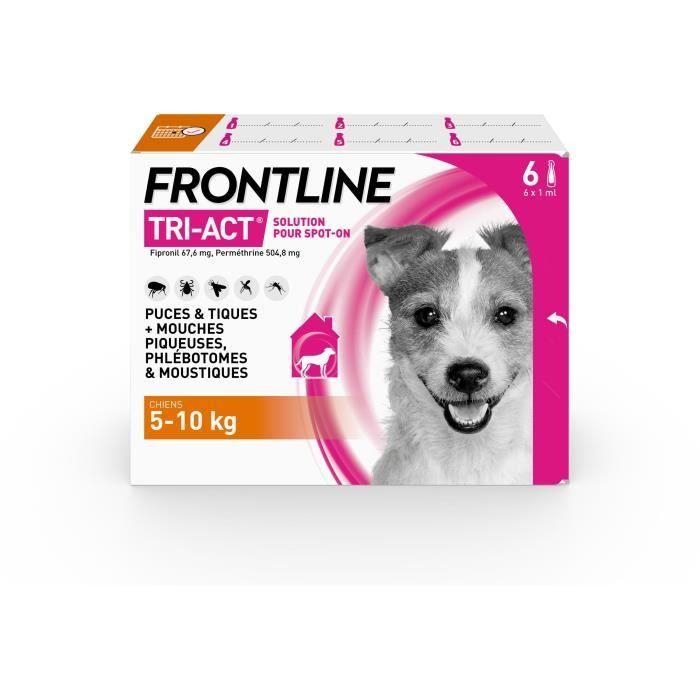 Frontline Tri-Act Hund - Floh-Zeckenmittel für Hund S - 5-10kg - 6 Pipetten