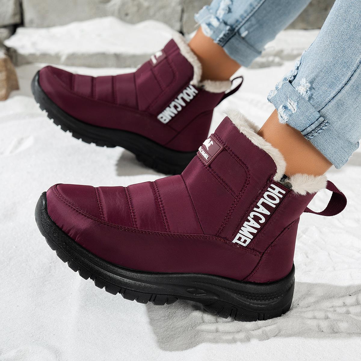 Damen Schwerlast-Winterstiefel Kaltwetter-Wanderstiefel mit rutschfester Gummisohle, Taktische Stiefel für Outdoor, Winterstiefel 36 rot