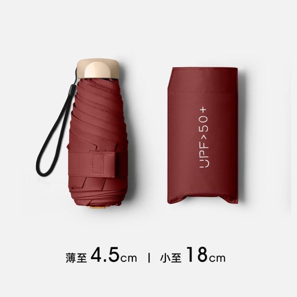 1Stk. Fünffach faltbarer Mini-Sonnenschirm Taschen-Regenschirm Vinyl Faltbarer UV-Ultravioletter Schutz Sonnenschutz Taschen-Sonnenschirm Kapsel