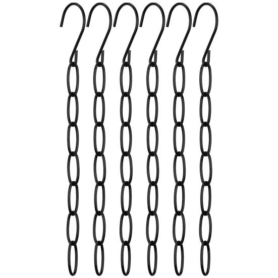 6/10 Stück Metallketten-Kleiderbügel-Organizer mit 7 Schlitzen, mehrere Kleiderbügel in einem zusammenklappbaren vertikalen Raum 6pcs schwarz