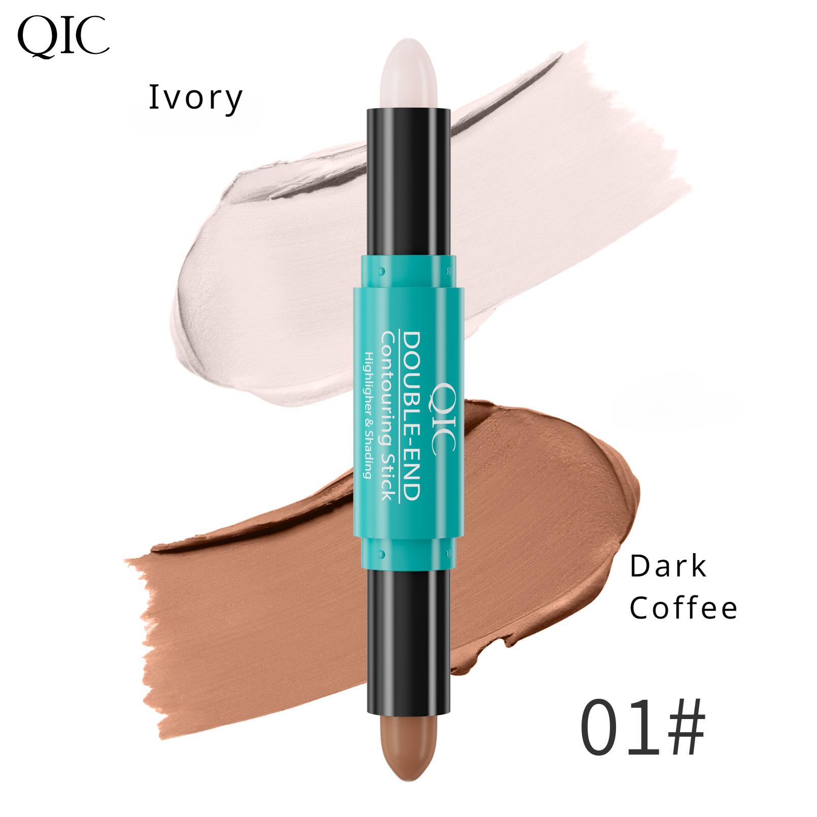 Konturenstift mit zwei Enden, Highlighter, Bronzer-Stick, 3D-Retusche, Nasenschatten, Schatten, Matt, Concealer-Stick, wasserfester Gesichtskonturierungsstift, Make-up-Stick 1#