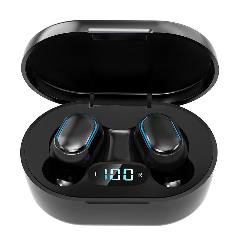 Bluetooth-Kopfhörer, kabellos, Stereo, In-Ear-Kopfhörer, IPX7, wasserdicht, Sport-Headset schwarz