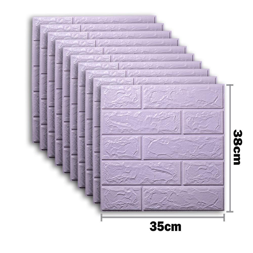 10 Stück 3D-Schaum-Wandaufkleber, Tapete, Ziegelstein, wasserfest, selbstklebend, für Wohnzimmer, Schlafzimmer, Zuhause, Haus, Badezimmer, Dekoration, Balkon-Dekoration Pack of 10