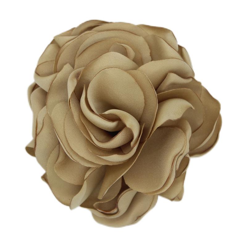 1 STÜCK Kunst Blumenbrosche Stoff Corsage Geschenk Tuch Anstecknadel Handgefertigter eleganter Schmuck für Frauen khaki