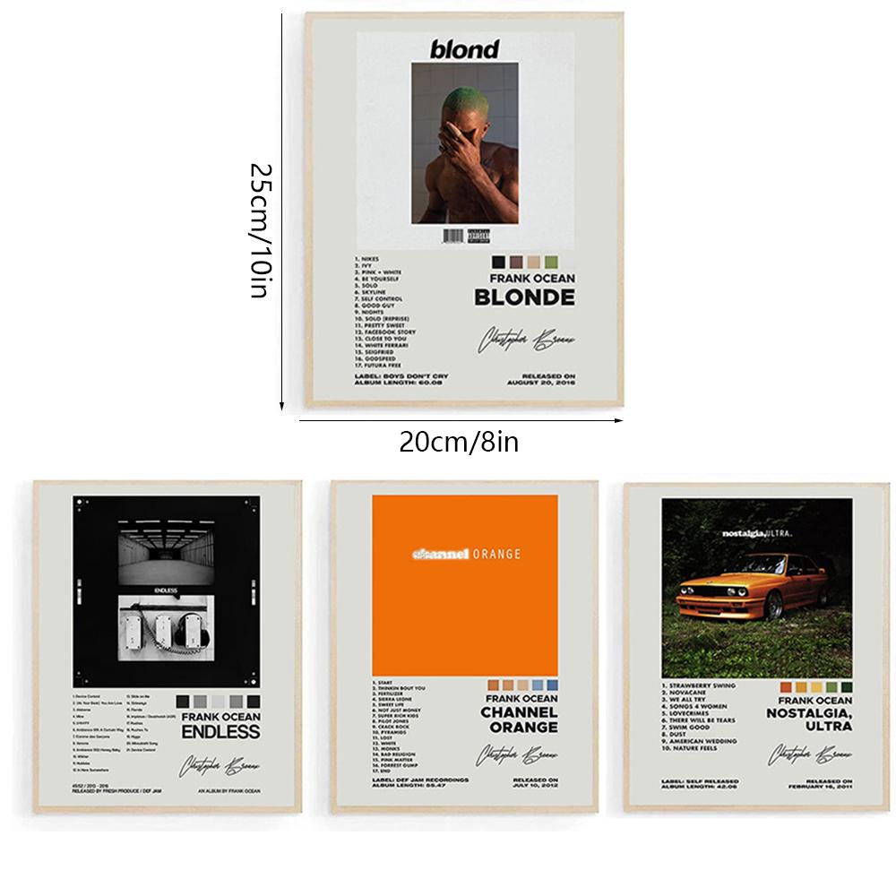 4 Stück Frank Ocean Album Poster Cover Rapper Musik Leinwand Poster für Teenager