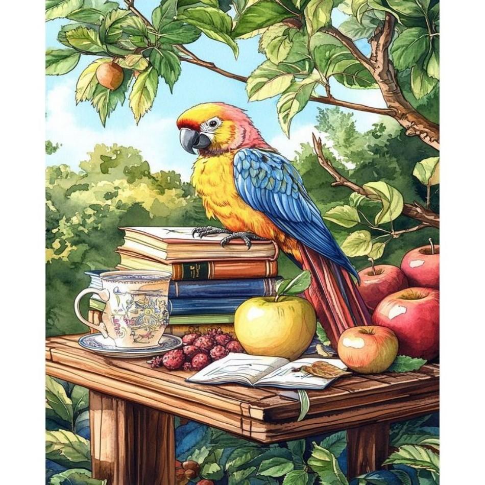 RUOPOTY DIY Malen nach Zahlen Sets Papagei Tiere Malen nach Zahlen Acryl auf Leinwand Handgemalt für DIY Geschenk 40x50cm NO Frame