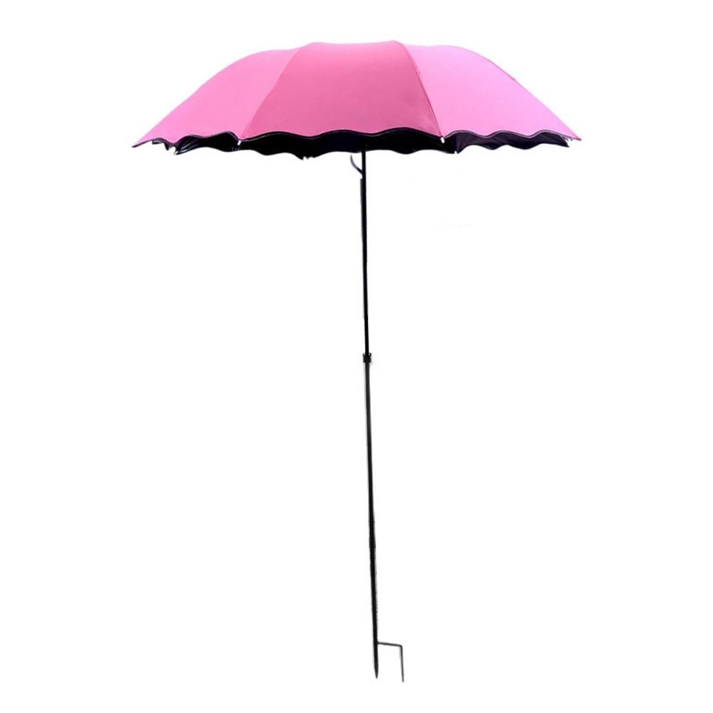 95cm Großer Pflanzen Sonnenschirm Wetterfestes Tuch Faltbarer Sonnenschirm Angel Schirm Blumentopf rose rot