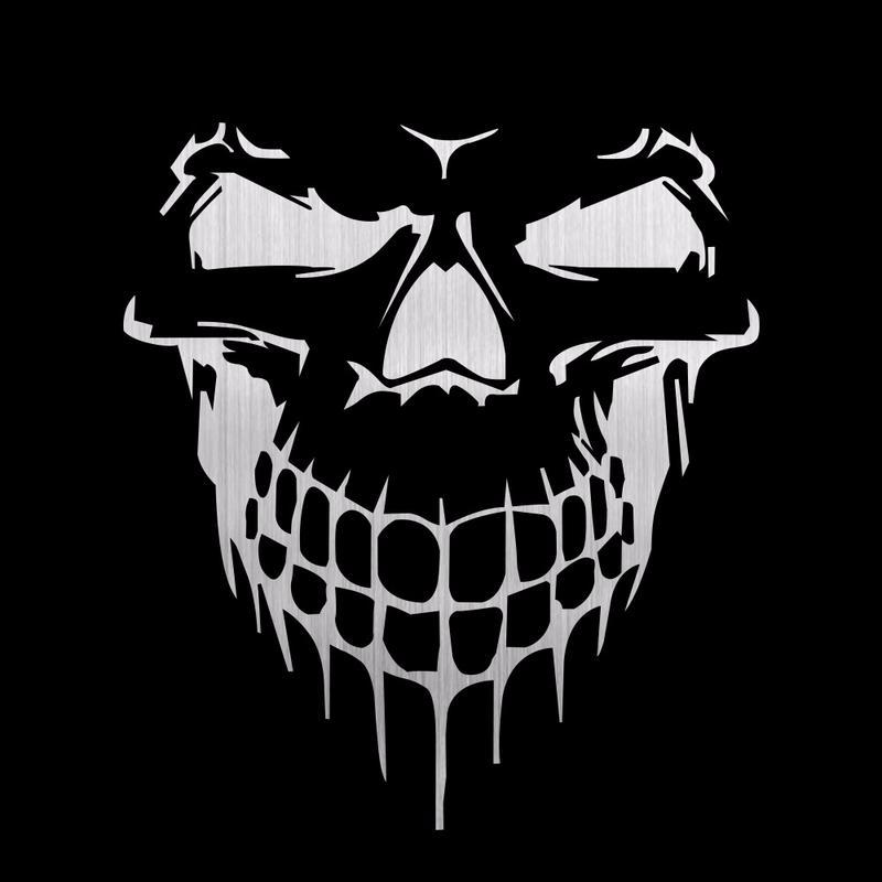 3D-Schädel-Aufkleber, Auto-Aufkleber und Abziehbilder, Auto-Styling-Kopf, Auto-Tür-Fenster-Aufkleber silber