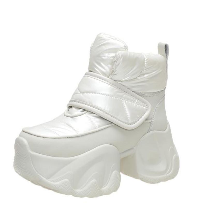 Mode 2024 Neue Stiefeletten Winter Damenschuhe Wasserdicht Mode Schneestiefel Dicke Sohlen Warm Bequeme Damen Plateaustiefel 35 beige