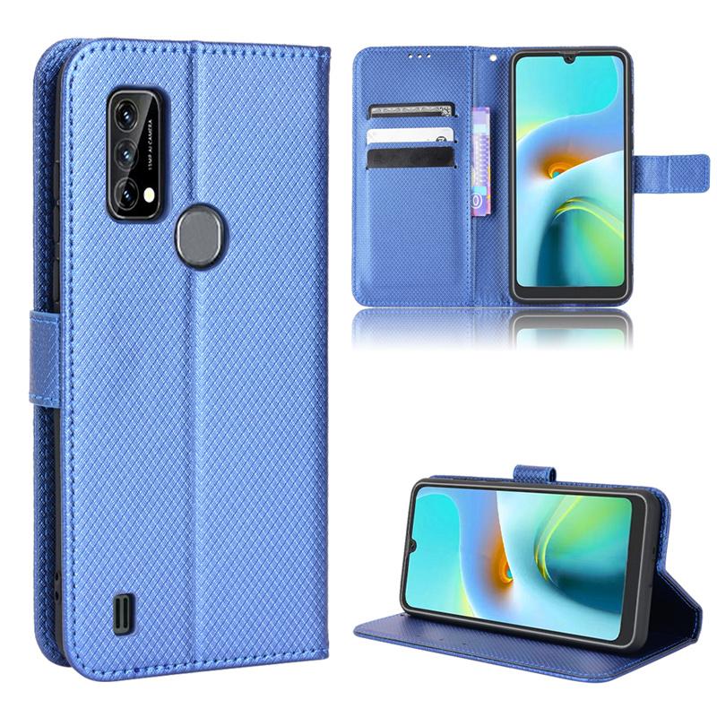 Magnetische Flip Diamond Grain Leder Handyhülle für Blackview A70 2021 A90 A100 A95 A50 A55 Pro OSCAL C20 Wallet Card Slot Soft Silikon Handyhülle For Blackview A70 2021 blau