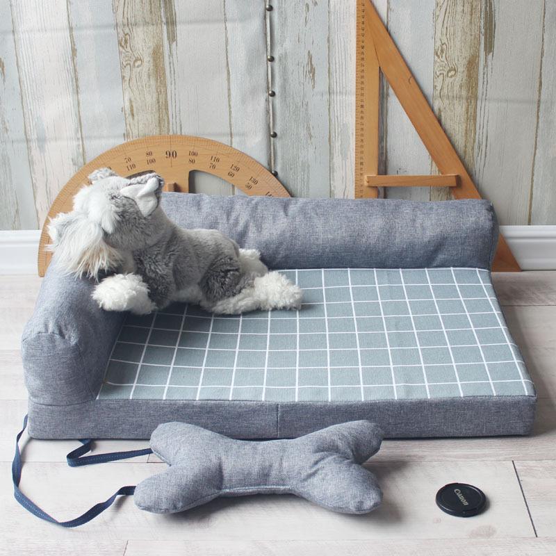 Haustierhütte Katzenhütte, Hundebett Hundekissen Sofa Verdicktes Kissen Abnehmbares und waschbares Sommerklima Golden Retriever Teddy Tatami M 50*40cm gray