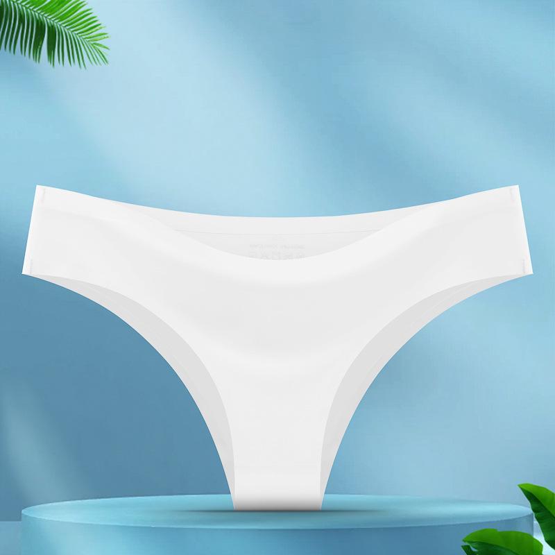 Nahtloses Sexy Eis-Seiden-Bikini: Atmungsaktive Damenunterwäsche Slips Small weiß