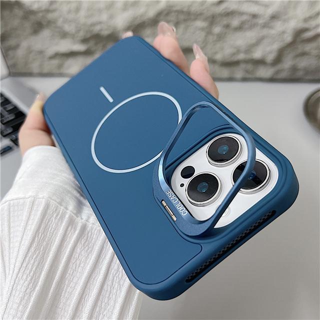 Für iPhone 16 Pro Max Luxus Magsafe Magnetischer Flüssigsilikon Halter Ständer Handyhülle Für iPhone 15 14 13 12 11 Schutzhülle iPhone 16 Plus gray