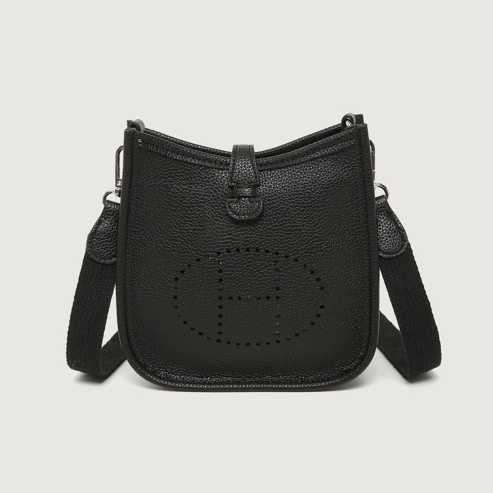 Evelyn Damen H-Buchstaben Mini Schultertasche - Modisches Hohldesign für Mobiltelefon schwarz