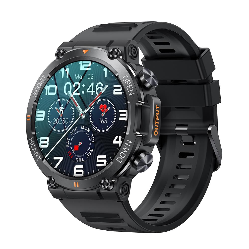MEVADEN Neue 1,39 Zoll Herren-Smartwatch mit Bluetooth-Anruf, Sport-Fitness-Tracker, Herzfrequenzmesser, Smartwatch für Android IOS, 400 mAh, MD56 schwarz