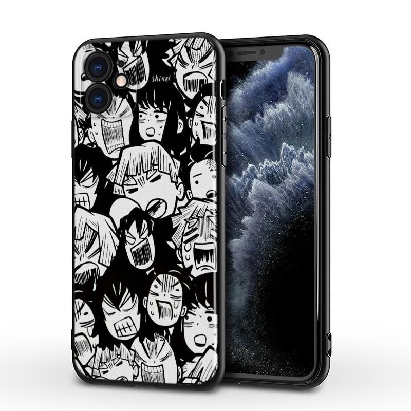 Anime Demon Slayer für Apple iPhone 15 14 13 12 11 Mini XS XR X Pro MAX SE 2020 Plus Schwarze Silikon-Telefonhülle iPhone 14 Plus