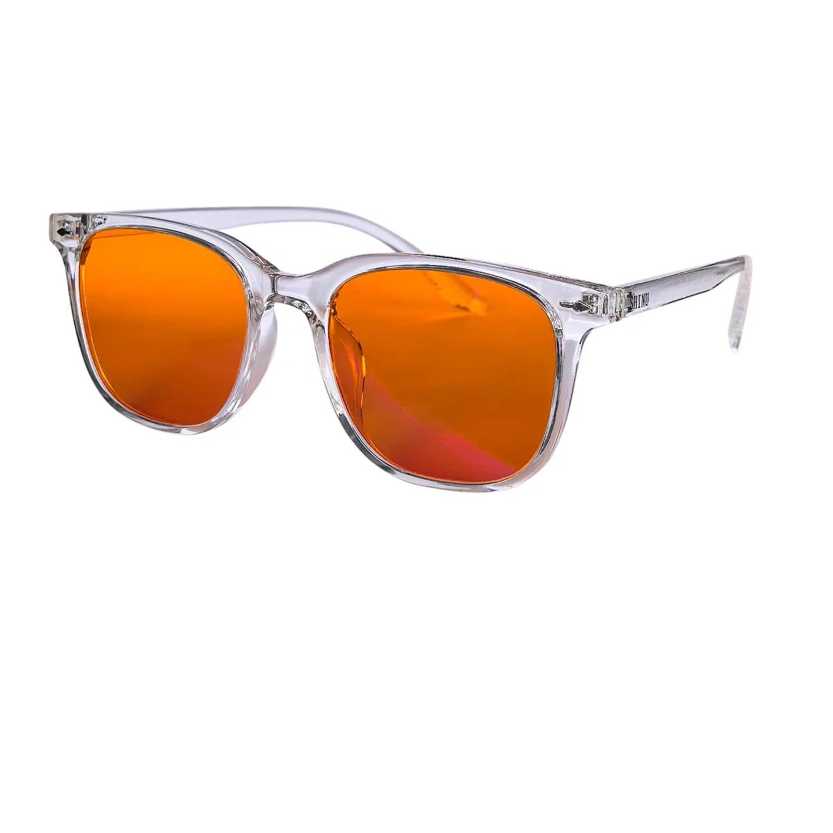 SHINU Blaulichtblockierende Brille mit roter Linse für Studenten Besserer Schlaf Oranger Linse für Langes Gaming Brille Herren Damen orange