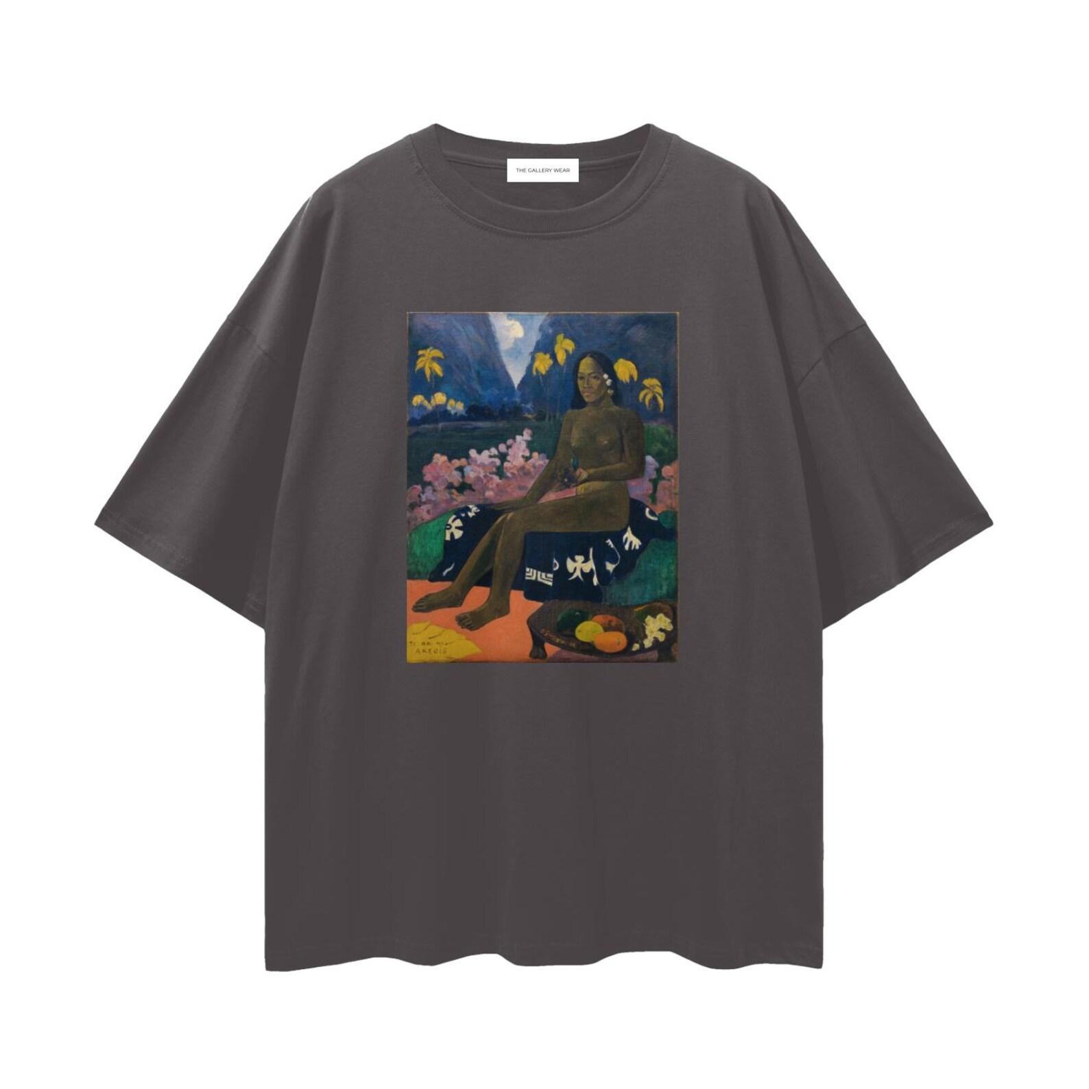 Paul Gauguin Der Samen der Areoi, Vorderseite Grafik, Streetwear Locker Drop Shoulder T-Shirt und Kinder T-Shirt, Oversized, Post-Impressionistische Kunst, 0167.2.5 130 black
