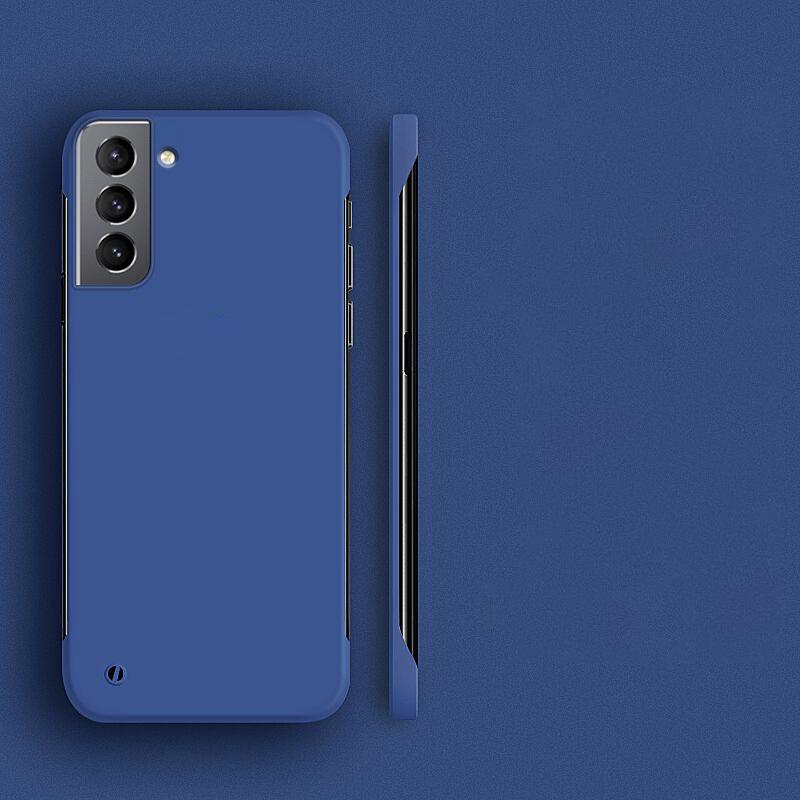 Ultradünne rahmenlose Hartschale für Samsung Galaxy S25 Ultra S24 FE S23 S22 S21 Plus S20 FE PC Bunte Abdeckung Samsung S21 FE navy blau