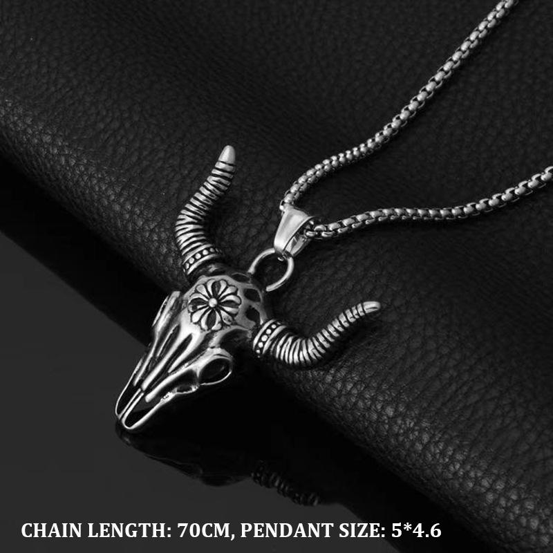 Neue Tauren Schädel Anhänger herren Halskette Hip-Hop Halskette Damen Halskette silber