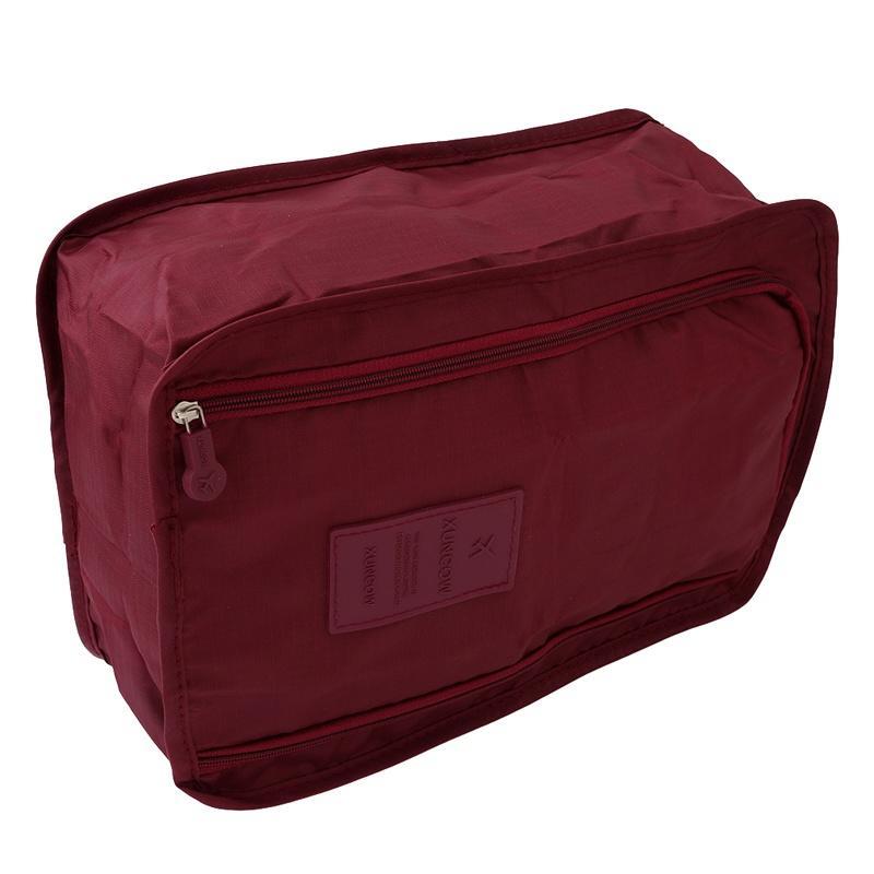 Reisebeutel Aufbewahrung Rasy Reißverschlusstasche Wasserdicht Wäsche Schuhe Organizer Set zum Packen Kleidung Toilettenartikel Kosmetiktaschen Gepäckzubehör wein rot