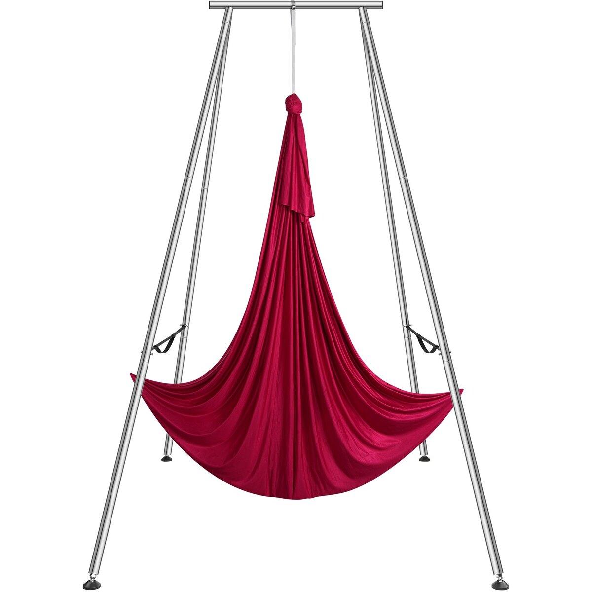Luftiges Yoga-Gestell & Yoga-Hängematte, 2,95 m Höhe Professioneller Yoga-Schaukelständer Wird mit 6,0 m Luft-Hängematte geliefert, Max. 250 kg Tragfähigkeit, Yoga
