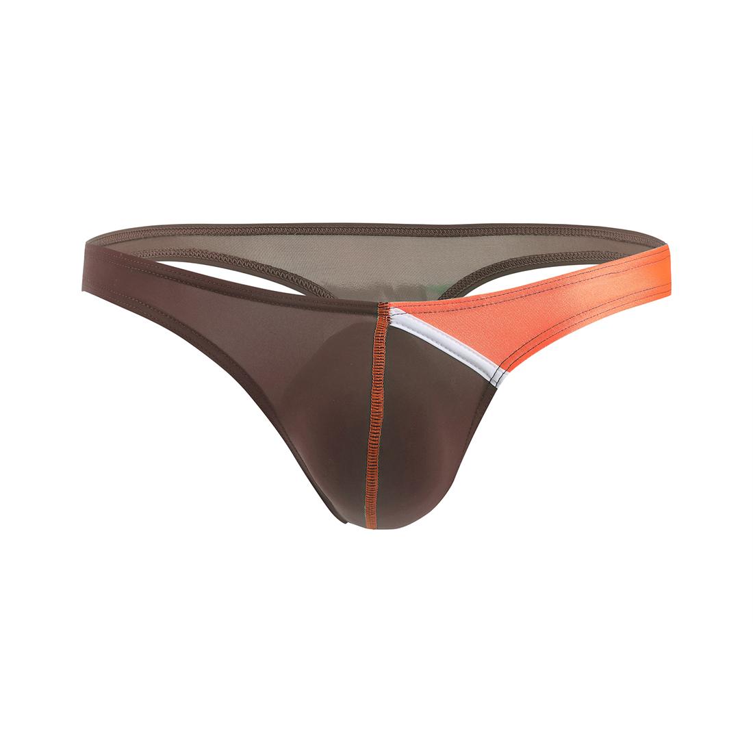 Männer Sexy Low-rise Briefs Unterwäsche Ausbuchtung Beutel Kurze Shorts Unterhosen Unterwäsche U Hervorragende Dünne Eis Tanga M kaffeebraun