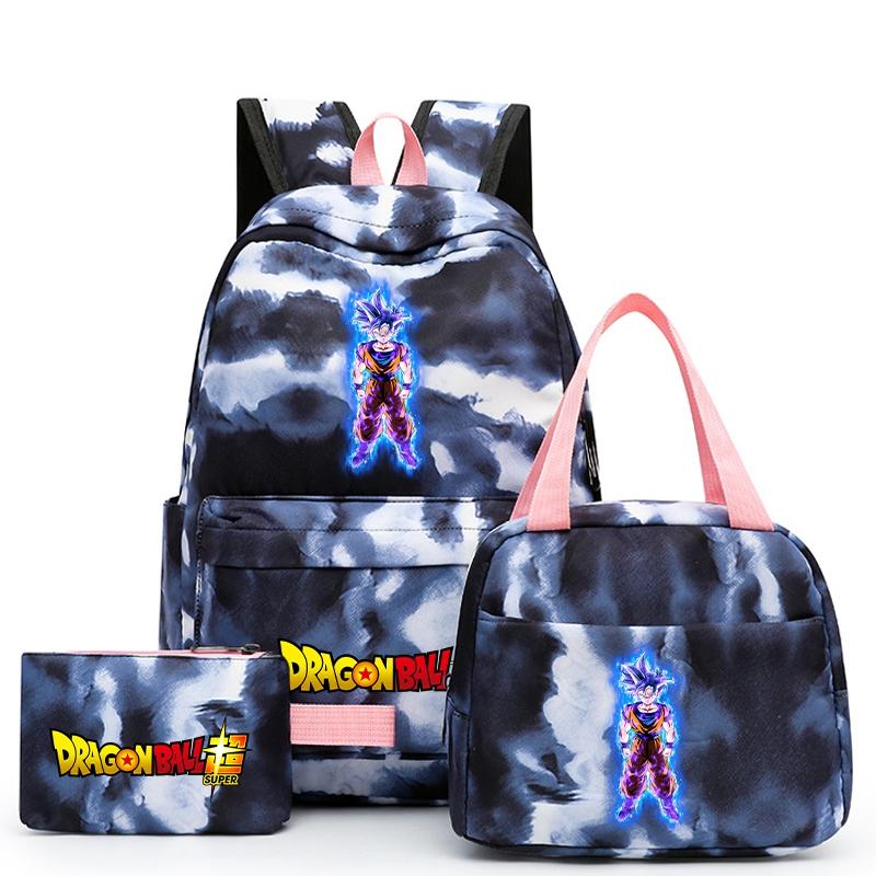 3 Teile/satz Anime Dragon Ball Sport Rucksack Casual Rucksack Gedruckt Junge Mädchen Schultasche Reisetasche Student Teenager Kinder Rucksack Rucksack Mochila