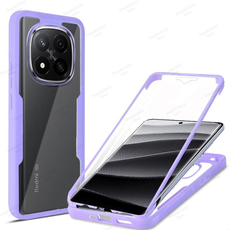 360° Vollschutz Handyhüllen für Xiaomi Redmi Note 14 13 12 11 Pro Plus 14S Stoßfeste Hülle für Xiaomi Redmi Note 12S 11S 10S Note 14 Pro 5G violett