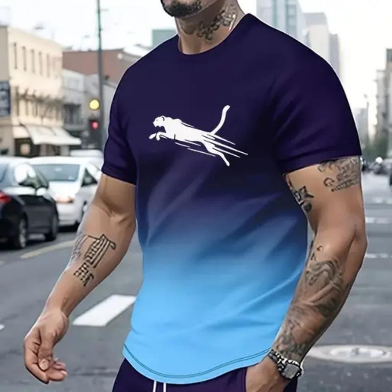 Sommer Mode T-Shirts Für Kinder 3D Druck T-Shirt Street Fashion Kurzarm T-Shirts Locker Jungen Mädchen Oberteile T-Shirts Kleidung 120 blue
