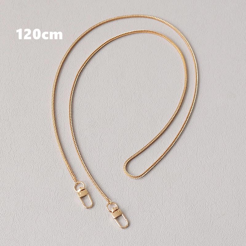 Neue Mode Frau Handtasche Zubehör Ketten Luxus Solid Gold Metall Tasche Kette Riemen Frauen Nette Kupplung Schulter Geldbörse Zubehör 120CM gold