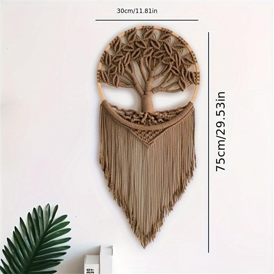 Handgefertigter Makramee Wandbehang Großer Baum des Lebens Boho Wanddeko für Schlafzimmer Kinderzimmer Wohnung Studentenwohnheim Heimdekoration Geschenk Mädchen braun