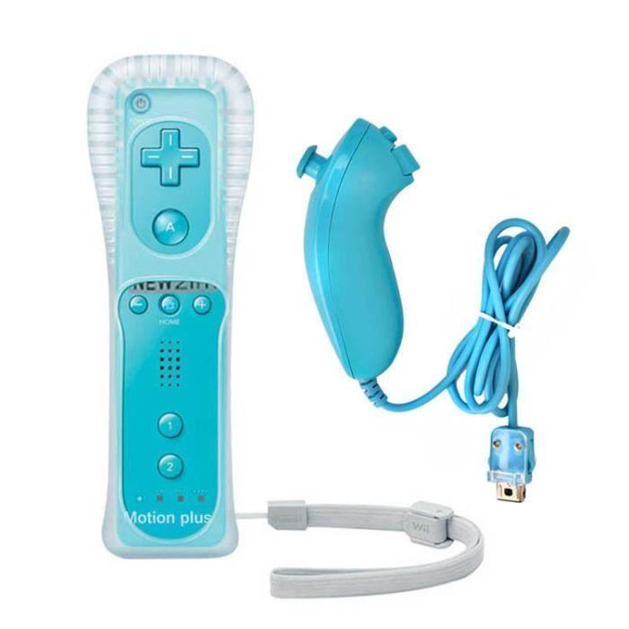 Integriertes Motion Plus- und Nunchuck-Controller-Set für Nintendo Wii Hellblau