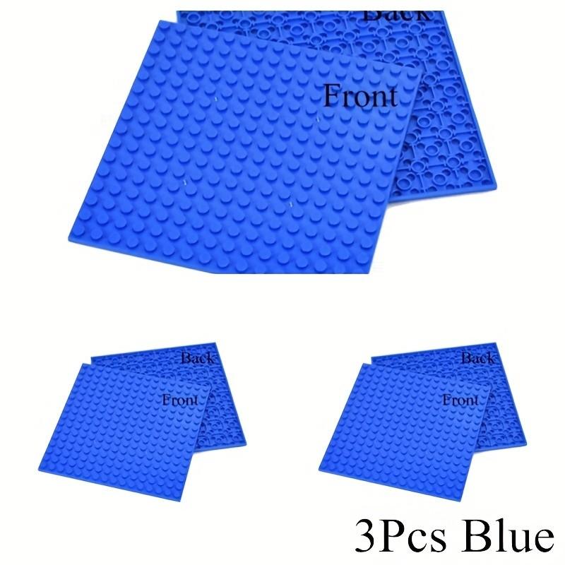 3 Stück Platten 16 x 16 MOC Doppelseitige Grundplatten-Bausteine, Grundplatten-Stadtteile, Lernspielzeug, Halloween-Weihnachtsgeschenke blau