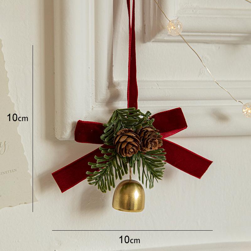 Weihnachtsglocke Samtschleife Anhänger Weihnachtsbaum Anhänger Szenendekoration Heimatmosphärendekoration Kleiner Anhänger gray