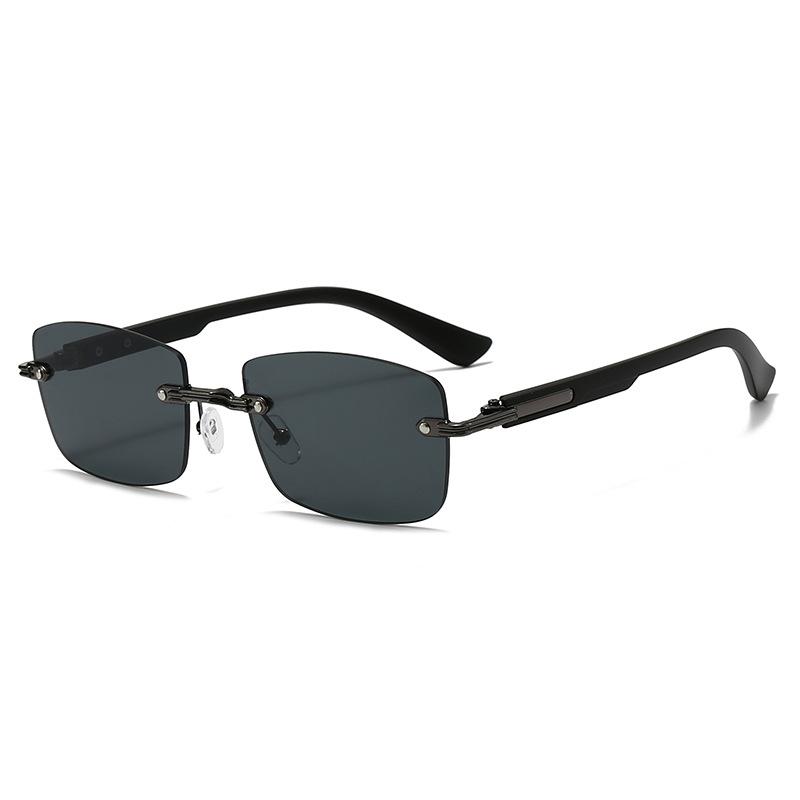 Randlose Vintage Square Sonnenbrille Damen Herren Rechteck Sonnenbrille Weiblich Oval Brillen Oculos De Sol für Männlich Weiblich Brillen MULTI