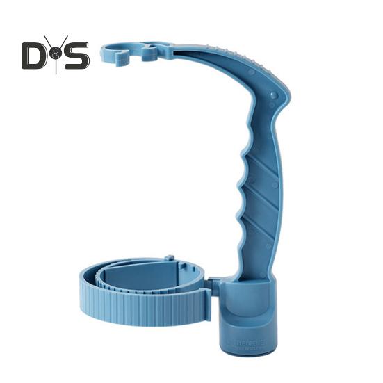 Getränkegriff mit Flaschenöffner, verstellbarer Getränketrägergriff für Flaschen, Ausgießgriff, wiederverwendbare Cola-Soda-Wasserflasche, Haltegriff aus Kunststoff blau